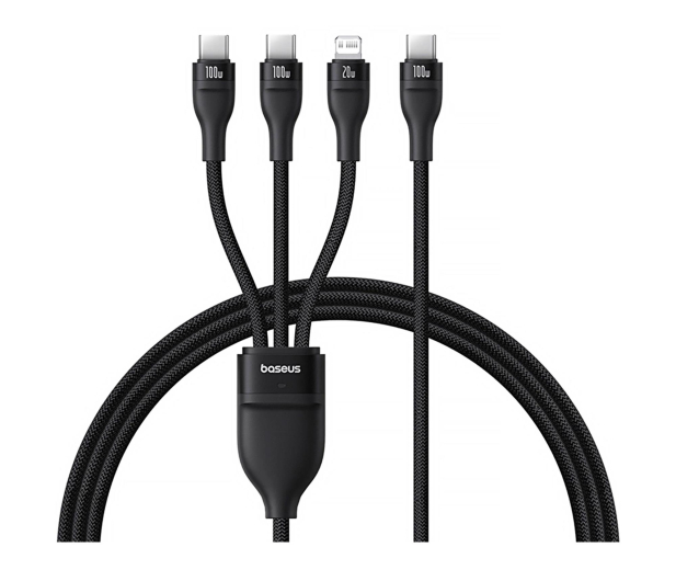 Baseus Kabel 3w1 Flash Series 3 100W USB-C - USB-C+USB-C+Lightning - 1502057 - zdjęcie